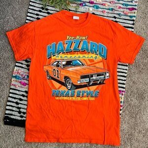 Dukes Of Hazzard Yee-haw Hazzard Homecoming Texas Style Orange Tee Shirt Sz M